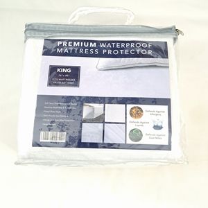 Premium WaterProof  Mattress Protector White Size King